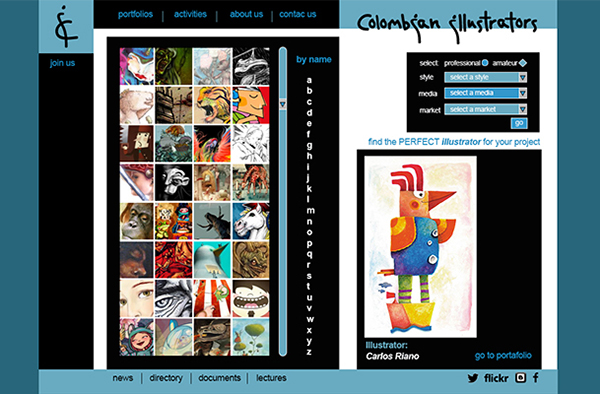 Colombian Illustrators proyecto universitario